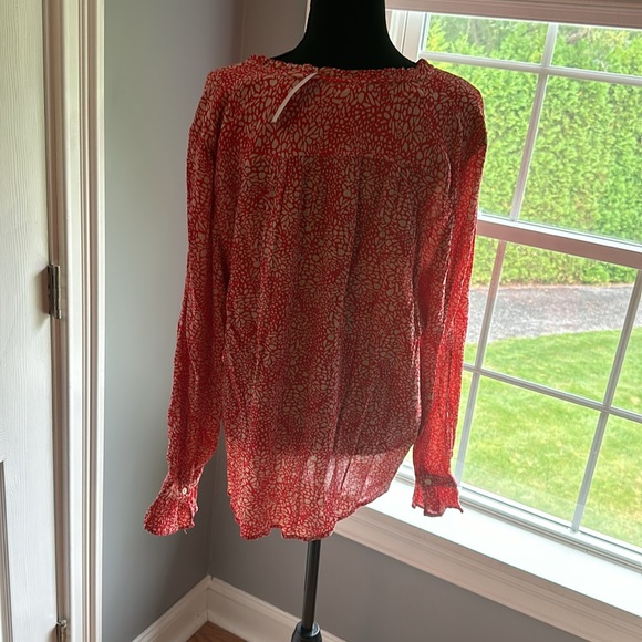 Loft red and white dress shirt - Picture 3 of 5